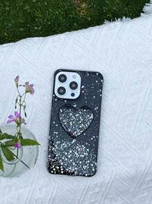 1 ốp lưng điện thoại silicon lỏng tráng gương lấp lánh Galaxy, tương thích với điện thoại Apple/Android, phiên bản quốc tế, không phải phiên bản nội địa. - màu đen - Xem 5