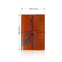 A7 Da Quyển sổ Nhật ký , Giấy kraft , Retro Xoắn ốc Ràng buộc Quyển sổ Có thể Nạp lại Sketchbook Du lịch Tạp chí Đến Viết In Với Trống , Quà lưu niệm , Thích hợp Như Món quà Dành cho Cô gái - Màu Đỏ Sâu - Xem 2