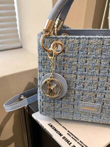 Large Capacity Handbag For Women, Blue Shoulder Bag With Delicate Details, Suitable For Gift, Bags Ladies Elegant, Bag For Women Elegant, Luxury