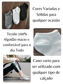 Kit 12 pares meia cano curto baixo soquete invisível dia dos pais