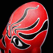 手工製作的白色紙漿面具,裝扮京劇臉譜,空白臉面變換面具 - 彩色 - 查看 9