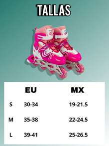 Patines En Línea  Ajustables Para Niños y Niñas - Rosa - Ver 3
