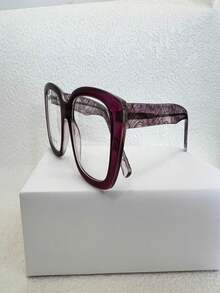 Women Eyeglasses - 酒紅色 - 查看 3