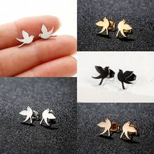 1Pair Stainless Steel Swallow Small Earring Little Bird Jewelry Hummingbird  Studs Animal Jewelry - Gold - View 1
