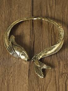 1 件歐美時尚錦鯉項鍊,復古金屬鏈飾品,金/銀 - 錦鯉項圈 - 查看 15