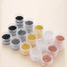 7grid 0.8-3.0mm 混合金屬鋼珠美甲裝飾組合金銀黑玫瑰美甲飾品小鋼珠珠 Diy 裝飾 - 粉色 - 查看 2