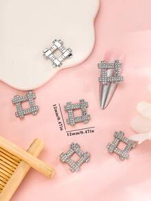 10入組復古立體交錯十字形指甲藝術裝飾品,時尚指甲配飾 - 彩色 - 查看 4