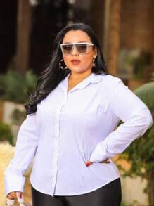 Camisa manga longa plus Size  48 50 52 em viscolinho