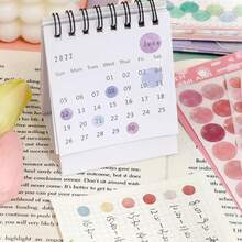 1 Pack Of 6 Dot Stickers, Creative And Cute Round Stickers, Stickers With Card Material - Mauve Purple - View 3