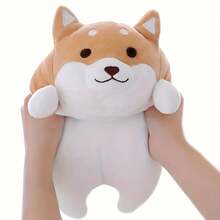 1 件圓眼肥狗毛絨玩具娃娃,毛絨動物玩具枕頭,娃娃枕頭柔軟羽絨 - 棕色圓眼35cm - 查看 4