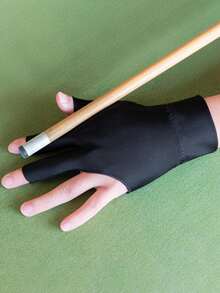 1pc Professional Billiards Glove With Exposed Fingers, For Left Hand Men And Women, Black High Elasticity Pool Glove - Black - View 2