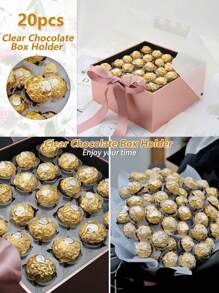 20 cái/bộ DIY Kẹo & Sô cô la Hoa Đứng , Với 10 Trong suốt Trái bóng & 10 Cây tre Gậy Hoa Đứng Bộ , Buổi tiệc & Sinh nhật Bó hoa Trang trí Chất liệu Gói hàng - trong suốt - Xem 2