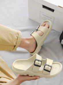 男士全季節防水防滑增厚底涼鞋 - 杏色 - 查看 9