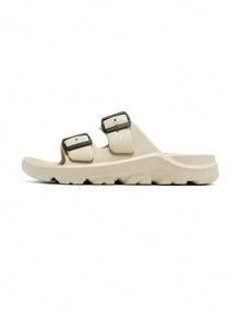 男士全季節防水防滑增厚底涼鞋 - 杏色 - 查看 7