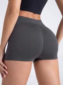 1Pc Women's Seamless Yoga Shorts, High-Waist, High Elasticity, Solid Color, Sports Shorts Shapewear Shorts Spandex Shorts Booty Shorts Stretchy Shorts Booty Shorts Women Boxer Shorts