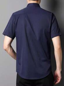 Men Shirts - 藏蓝色 - 查看 2