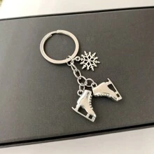 1入街頭風格情侶款溜冰鞋造型鑰匙圈，冬季運動用品，聖誕節送給朋友的禮物 - 復古銀色 - 查看 12
