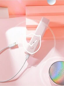 1 Usb 充電式迷你直髮器,拉直捲髮兩用,不損壞發電夾板,30 秒快速熱定形,持久 - 粉色 - 查看 6