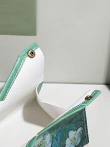 一朵野玫瑰油画纸巾盒轻奢风格客厅家用桌面纸巾盒高端车载纸巾盒皮革材质轻时尚节日礼物上学旅行日常通勤登山健身沙滩户外 - 綠色 - 查看 6