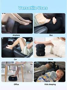 1pc Inflatable Foot Rest Pillow For Travel, Press-type Inflatable, Ultra Light Foldable, For Airplane Train For Car For Travel Business For Siesta, Adjustable Inflatable Footrest Stool For Men and Women Travel Essentials