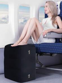 1pc Inflatable Foot Rest Pillow For Travel, Press-type Inflatable, Ultra Light Foldable, For Airplane Train For Car For Travel Business For Siesta, Adjustable Inflatable Footrest Stool For Men and Women Travel Essentials