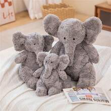 1pc Cute & Dumb Elephant Stuffed Animal, 3 Sizes Soft Plush Toy, Grey Pillow Cushion, Birthday/New Year's Gift