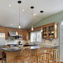 1pc Rope Pendant Light Kit With Adjustable Cord, E26/E27 Socket, Antique Bronze Retro Ceiling Lamp For Diy Kitchen, Bedroom, Cottage Design (Bulb Not Included) - Bronze - View 6