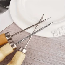 3pcs Gourd Shaped Solid Steel Awl Needles For Shoe Repair Tool - Multicolor - View 5