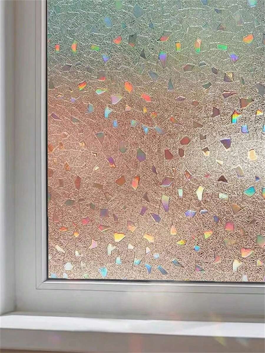 1捲彩色玻璃防護窗戶膜,控制室內熱量的霧面貼紙,用於家庭辦公室3d安全玻璃,阻擋陽光 - 薑色 - 查看 1