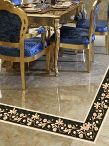 1 Roll 2m/78.7inch Flower Leaves Vine Pattern Romantic Special Design Skirting Line Sticker, Self Adhesive Floor Baseboard Sticker For Home Decor, PVC Material Waistline Sticker, Minimalist Modern Style Wall Sticker Office Decor, School Decor, Home Improvement Material For Protecting Wall Edges, Various Colors And Sizes Are Available, Easy To Clean, Stickers, Wall Decal, Vinyl Decal For Home Decorations, Spring Decoration Items Refresh Your Home, Festival Decoration Stickers Gifts Birthday Graduation - Multicolor - View 3