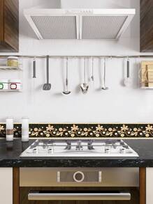 1 Roll 2m/78.7inch Flower Leaves Vine Pattern Romantic Special Design Skirting Line Sticker, Self Adhesive Floor Baseboard Sticker For Home Decor, PVC Material Waistline Sticker, Minimalist Modern Style Wall Sticker Office Decor, School Decor, Home Improvement Material For Protecting Wall Edges, Various Colors And Sizes Are Available, Easy To Clean, Stickers, Wall Decal, Vinyl Decal For Home Decorations, Spring Decoration Items Refresh Your Home, Festival Decoration Stickers Gifts Birthday Graduation - Multicolor - View 2