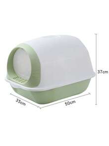 Arenero para gatos cerrado, Caja de arena para gatos cerrada, Arenero cerrado para gatos con pala, Caja de arena para gatos con filtro y pala - Azul - Ver 5