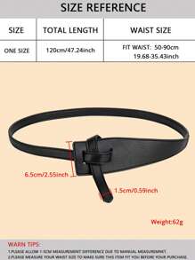 1 chiếc thắt lưng thắt nút PU dành cho nữ, phụ kiện thời trang cho áo khoác và váy, dây thắt lưng mới để thắt vào mùa hè, mùa thu, mùa đông, Halloween - màu đen - Xem 2