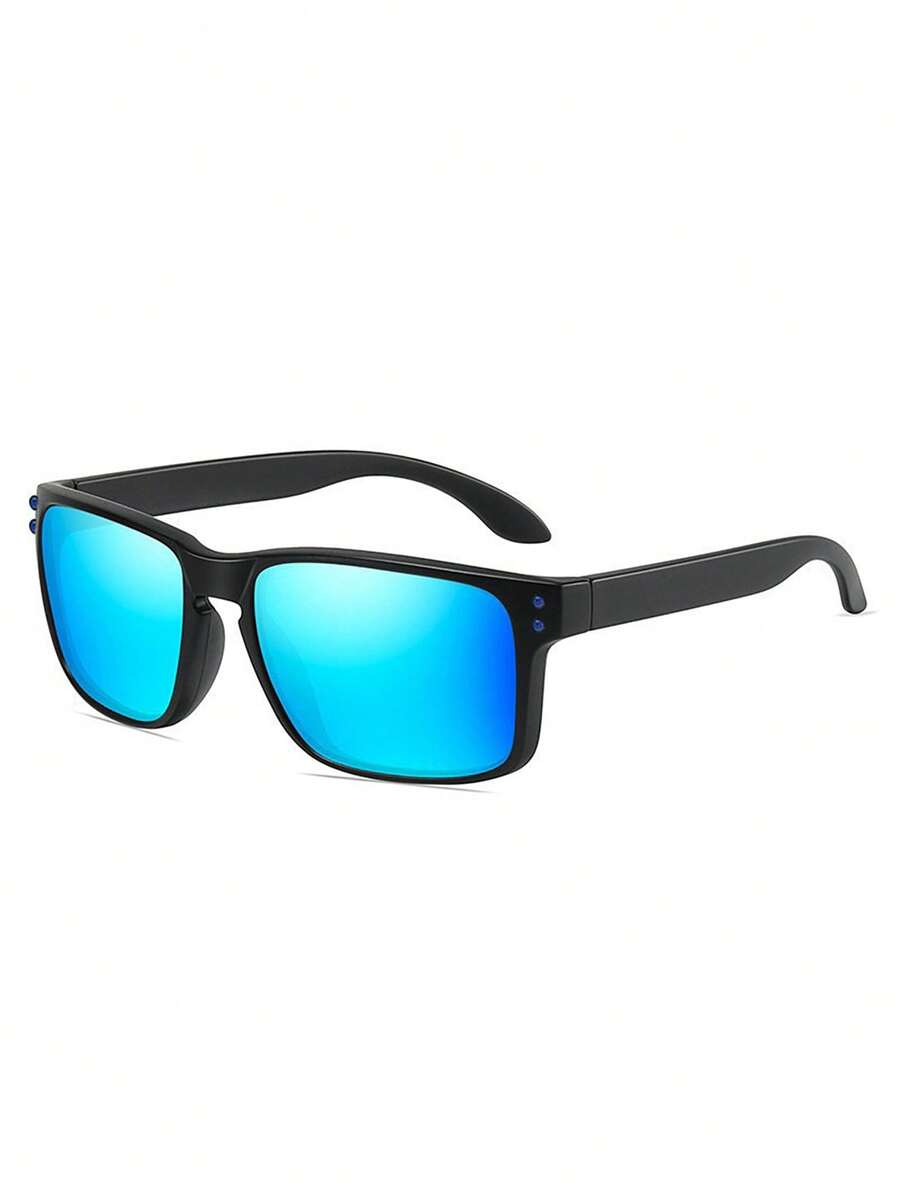 偏光时尚眼镜，运动时尚眼镜，户外钓鱼，骑行和驾驶，男女通用方框眼镜 - 藍色 - 查看 1