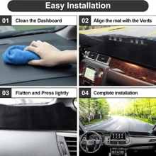 Car Dashboard Cover For Left Hand Drive GMC Sierra And Chevrolet Silverado- Fits 2007-2013 Models With Two Glove Boxes - Black - View 6