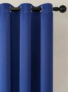 1pc/2pcs Grommet Blackout Curtains, Outdoor Blackout Curtains, Home Blackout Curtains, Kitchen Curtains, Room Decor Curtains, Outdoor Decor Curtains, Window Decor Curtains, Black Curtains, White Curtains, Blackout Curtains, Thermal Insulated Curtains, Solid Color Minimalist Modern Polyester Blend Polyester Fiber Bedroom Living Room Balcony Grommet Curtains - Blue - View 3