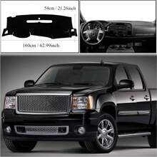 Car Dashboard Cover For Left Hand Drive GMC Sierra And Chevrolet Silverado- Fits 2007-2013 Models With Two Glove Boxes - Black - View 3