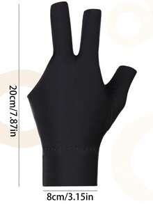 1pc Professional Billiards Glove With Exposed Fingers, For Left Hand Men And Women, Black High Elasticity Pool Glove - Black - View 4