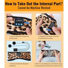 睡眠耳機頭帶音樂頭帶無線帶式耳機,搭載薄型高清立體聲揚聲器,適合側身睡眠、運動、瑜珈、旅行等場合使用 - 薑色 - 查看 6