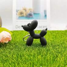 1只可愛的氣球造型小狗鑰匙圈,黑色,可自用或作為禮物 - 黑色 - 查看 2