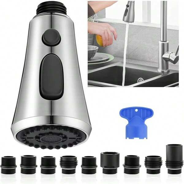 1pc,Pull Down Kitchen Faucet Head Replacement, 3Function Kitchen Sink