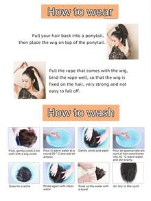 抽绳马尾辫非洲卷曲马尾辫适用于 PEACOCO 6 英寸非洲裔美国人马尾辫接发合成发，配有 2 个梳子和弹性网 - 拼色 - 查看 5