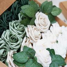 Exquisite Artificial Flower Autumn Orange Sets For DIY Wedding Decor & Centerpieces - Olive Green - View 4