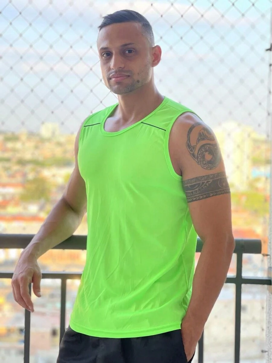 Men Tank Tops - Green - View 1