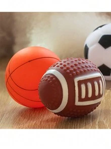 1pc Pet Dog Toy Ball, Interactive, Durable, Squeaky, Stress Relief Dog Supplies - Red - View 8
