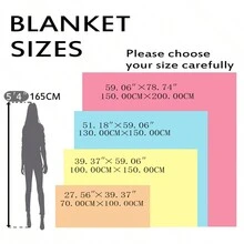 1入組帶信封數字印花的柔軟法蘭絨毛毯,舒適保暖的沙發、寢具、家居裝飾用抱枕,家人禮物 - 彩色 - 查看 2