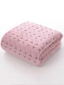 1 件柔軟吸水珊瑚絨情侶浴巾,華夫格設計,用於沐浴和洗臉 - 米色 - 查看 6