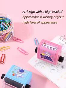 1個數學挑戰減壓玩具,具有加法和減法練習印章和滾輪 - 藍色 - 查看 6