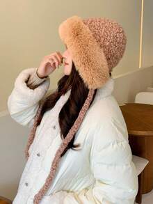 1 Miếng Của phụ nữ Đúng mốt Màu thuần Đơn giản Sang trọng Mũ len Với Tính hai mặt , Màu hồng , Mùa Đông Ngoài trời Dày Ấm áp Phức tạp Tai Sự bảo vệ Mũ , Thích hợp Đối với Sử dụng hàng ngày Dễ thương - Hồng - Xem 11