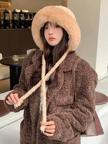 1 Miếng Của phụ nữ Đúng mốt Màu thuần Đơn giản Sang trọng Mũ len Với Tính hai mặt , Màu hồng , Mùa Đông Ngoài trời Dày Ấm áp Phức tạp Tai Sự bảo vệ Mũ , Thích hợp Đối với Sử dụng hàng ngày Dễ thương - Hồng - Xem 7